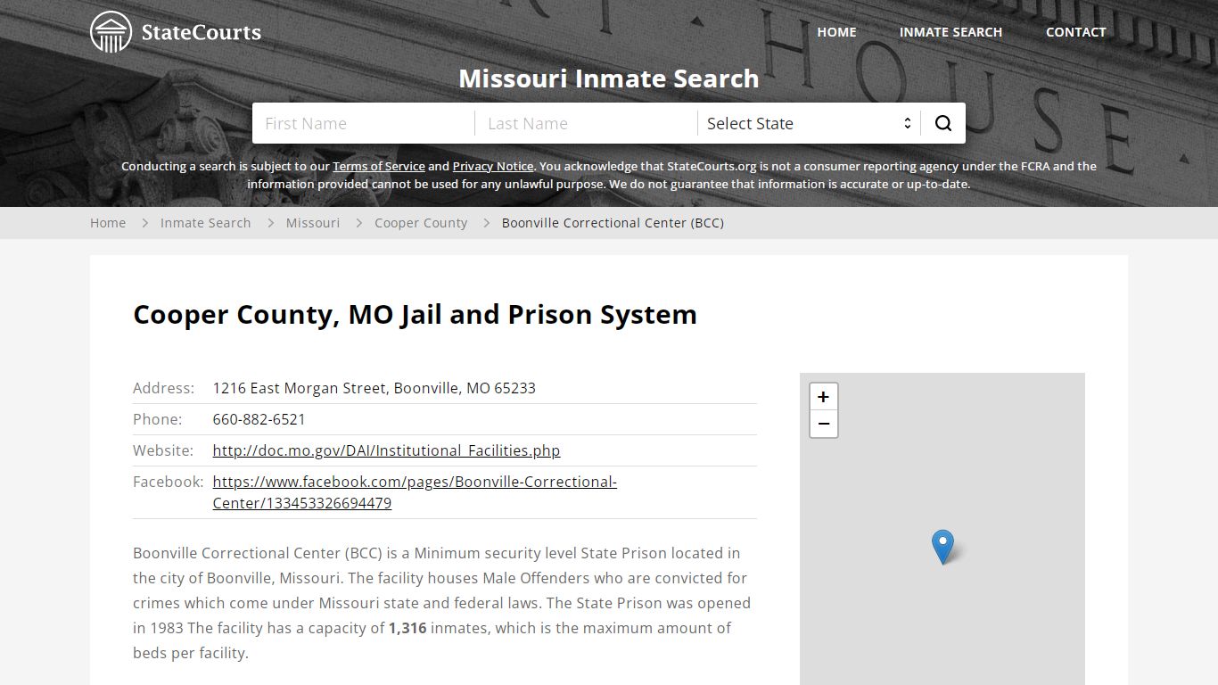 Boonville Correctional Center (BCC) Inmate Records Search, Missouri ...